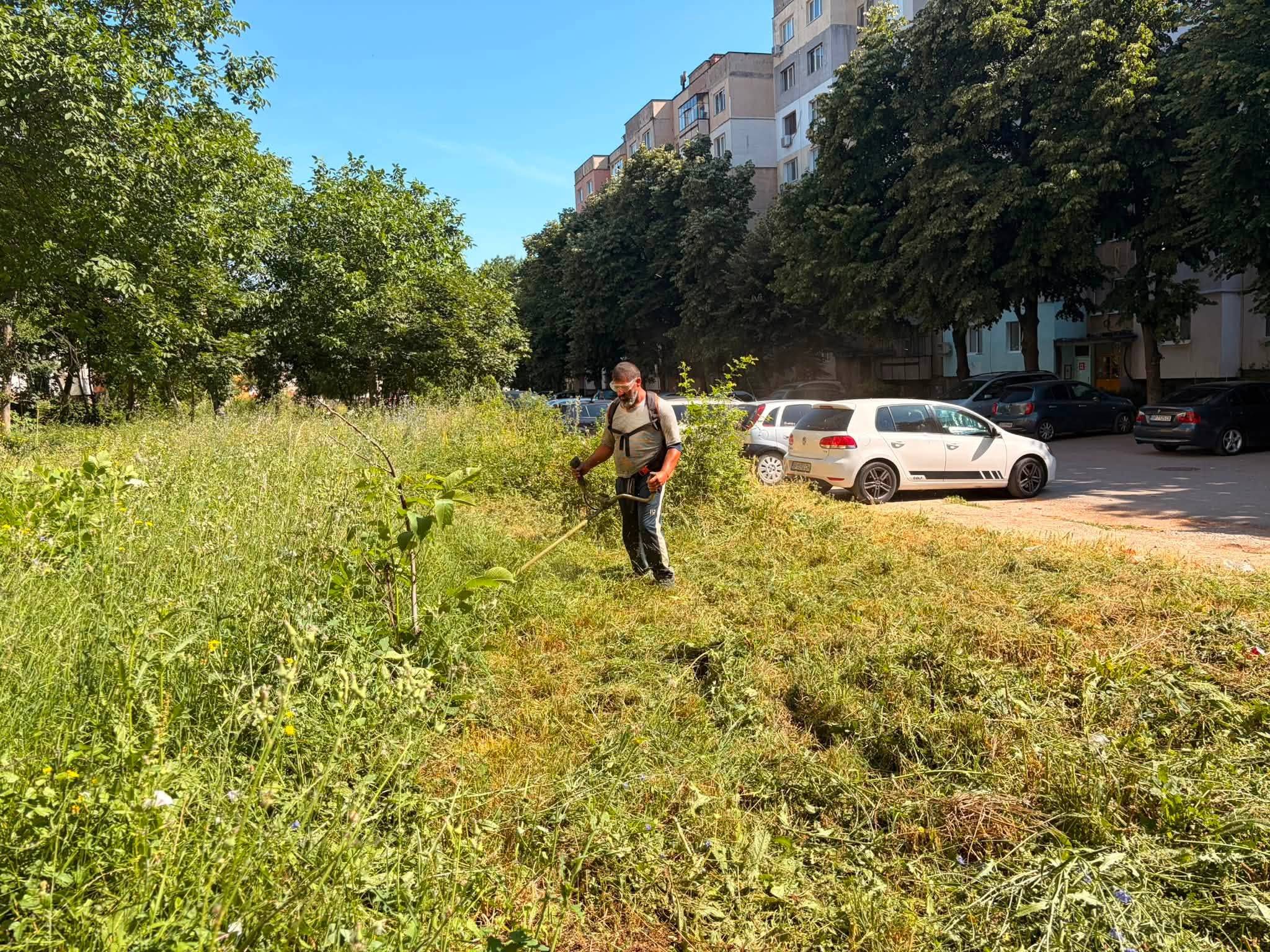 Продължава поддържането на зелените площи и градската среда във Враца